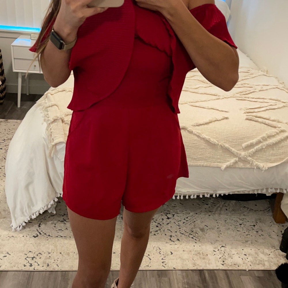 Red romper playsuit - Picture 5 of 5